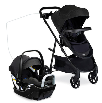 Britax Brook+ Modular Baby Stroller, Ultra-Lightweight Infant and Toddler Stroller with SafeWash Insert and 4 Ways to Stroll, Graphite Onyx