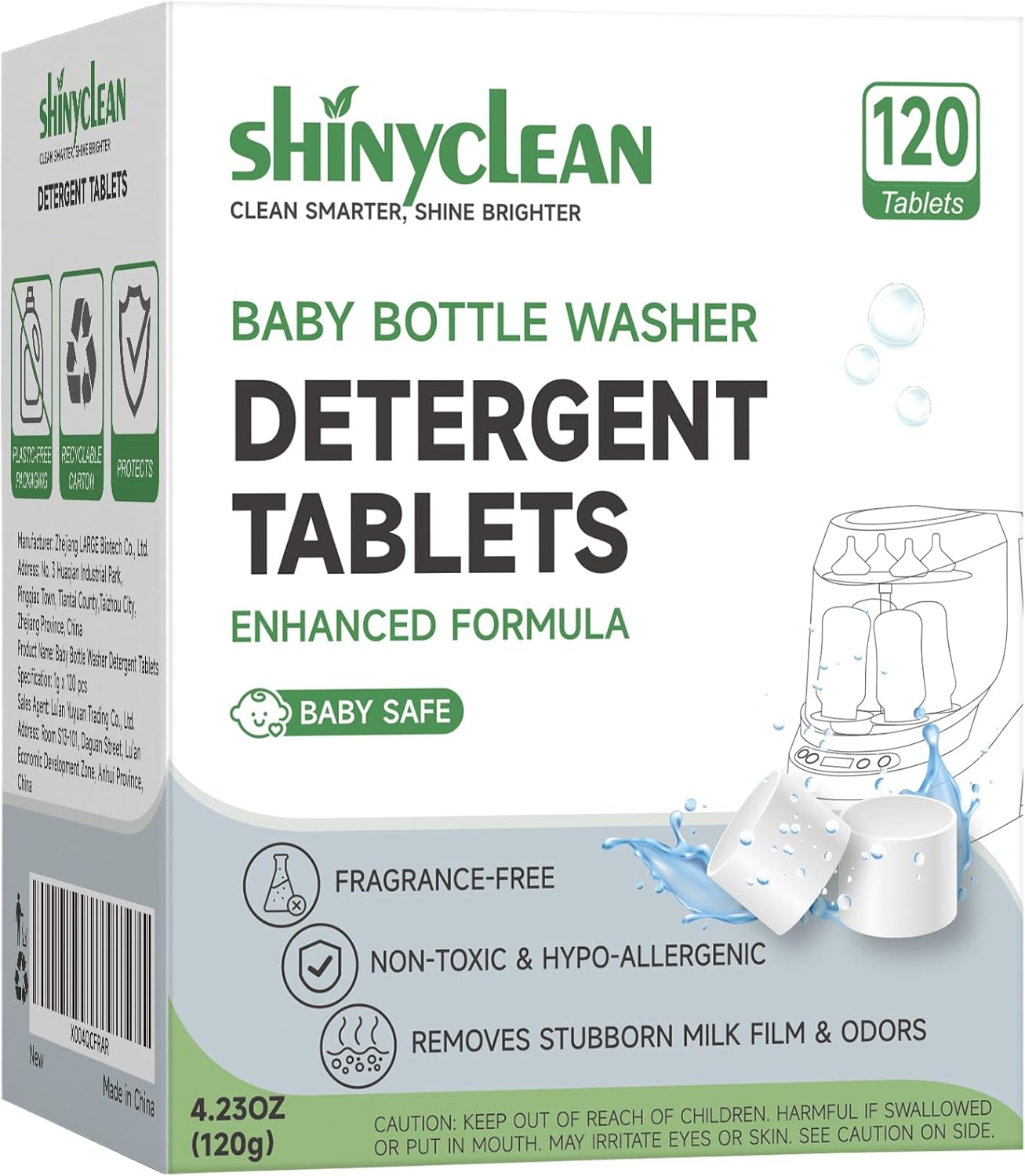 360PCS Baby Bottle Washer Tablets for Momcozy & Baby Brezza Pro, Natural Enzyme Detergent,Deep Cleaning, Chlorine & Fragrance Free, No Residue, Universal Fit All Bottle Washers Machines