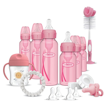 Dr. Brown's Anti-Colic Options + Narrow Bottle to Sippy Gift Set with Soft Silicone Sippy Spout, Removable Silicone Handles, Travel Cap and Bottle Brush (Packaging/Brush Color May Vary)