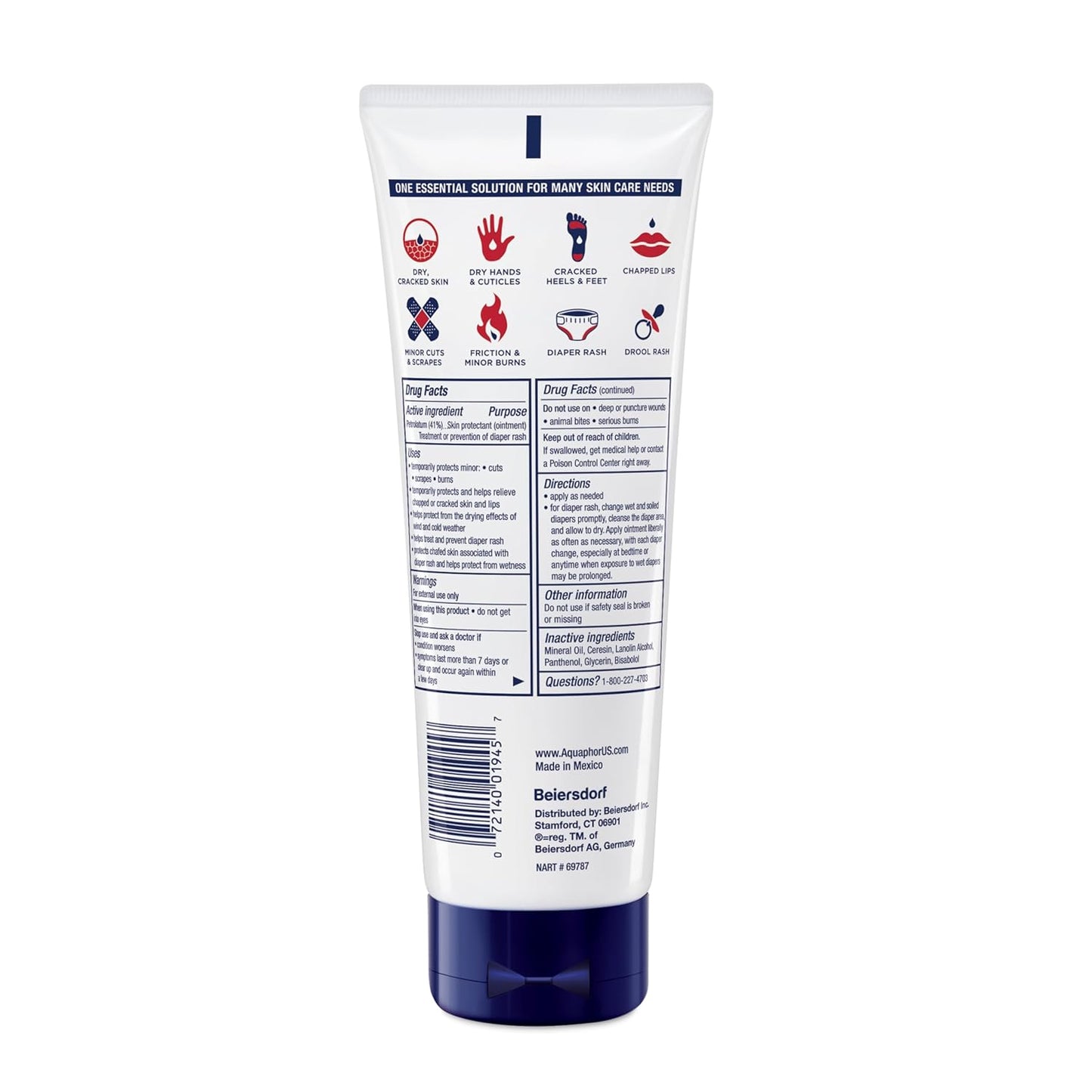 Aquaphor Healing Ointment, Advanced Therapy Skin Protectant, Multi-Purpose Healing Ointment and Body Moisturizer, For Dry, Cracked Skin, Minor Cuts and Burns, 14 Oz Jar