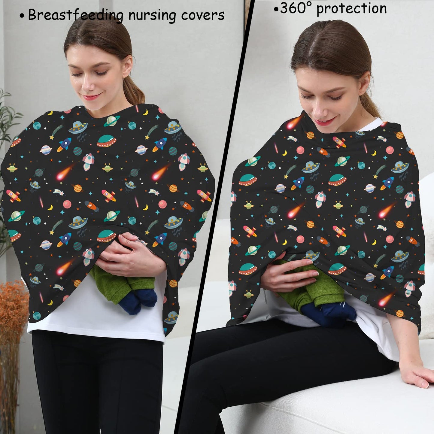 Car Seat Covers for Babies - Multi-use Carseat Canopy Cover Breastfeeding Covers, Stroller Canopy Cover (Navy Dinosaur)