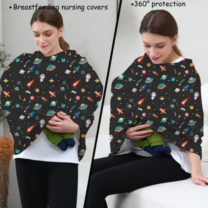 Car Seat Covers for Babies - Multi-use Carseat Canopy Cover Breastfeeding Covers, Stroller Canopy Cover (Navy Dinosaur)