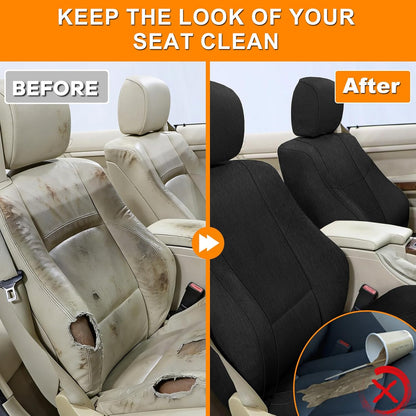 Front Seat Covers Compatible with 2000-2014 BMW 3 Series Convertible 320CI/323CI/325CI/330CI Standard, Heavy Duty Cationic Linen Fabric Seat Protector