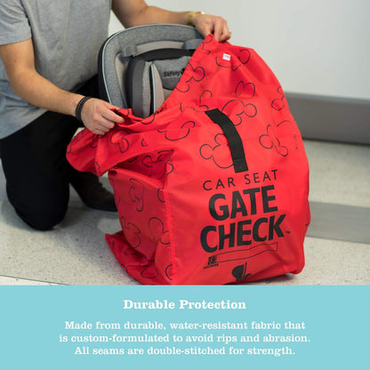 J.L. Childress Gate Check Travel Bag for Car Seats - Car Seat Travel Bag for Airplane, Includes AIRTAG Holder, Fits All Baby Carriers, Infant Carriers & Child Booster Seats - Neon Blue