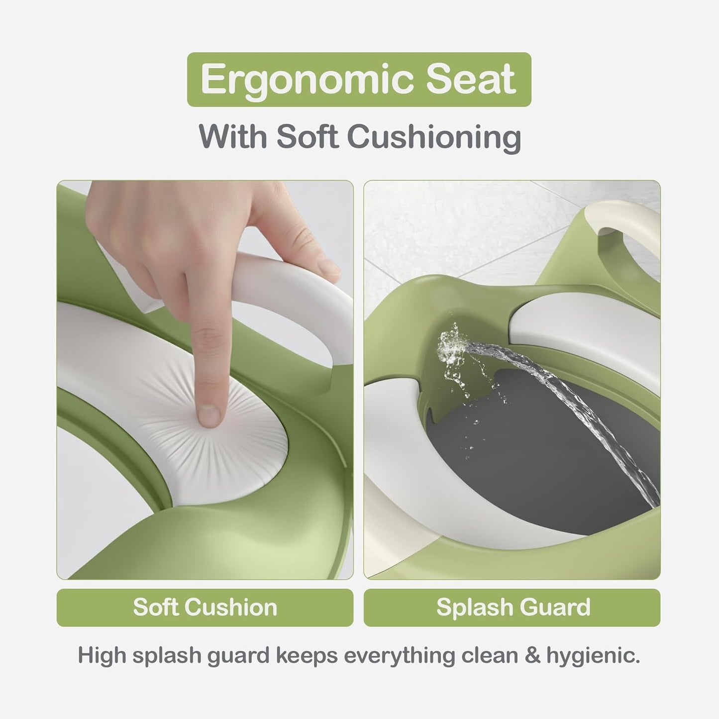 3-in-1 Toddler Potty Training Toilet Seat with Ladder | Foldable Toilet Potty Training Seat with Step Stool Ladder | 5-Level Adjustable Height | Soft Cushion, Splash Guard & Anti Slip Pad