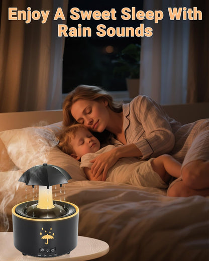 Aesthetic 2-in-1 Humidifier Oil Diffuser with 360° Rotating Raindrop & 7 LED Mood Lights,Ultrasonic Quiet Cool Mist Humidifier for up to 24 Hrs,Ideal Holiday Gifts for Home