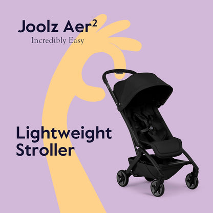 Joolz Aer2 Lightweight Travel Stroller for Baby & Toddler – One-Hand Fold, Compact Carry-On Airplane Approved, Reclining Seat, UPF 50+ Canopy, Travel Pouch, Baby Net – Forest Green