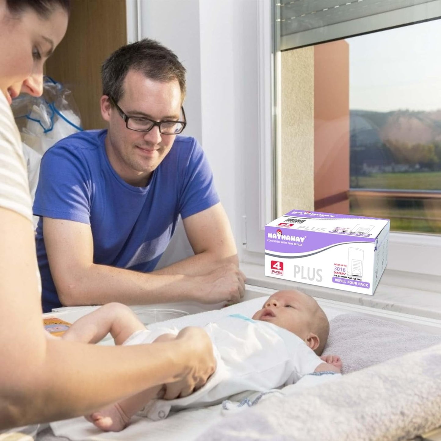 Refills Compatible with Plus Diaper Pail Refills 8 Pack Diaper Pail Liners with Lavender Scent