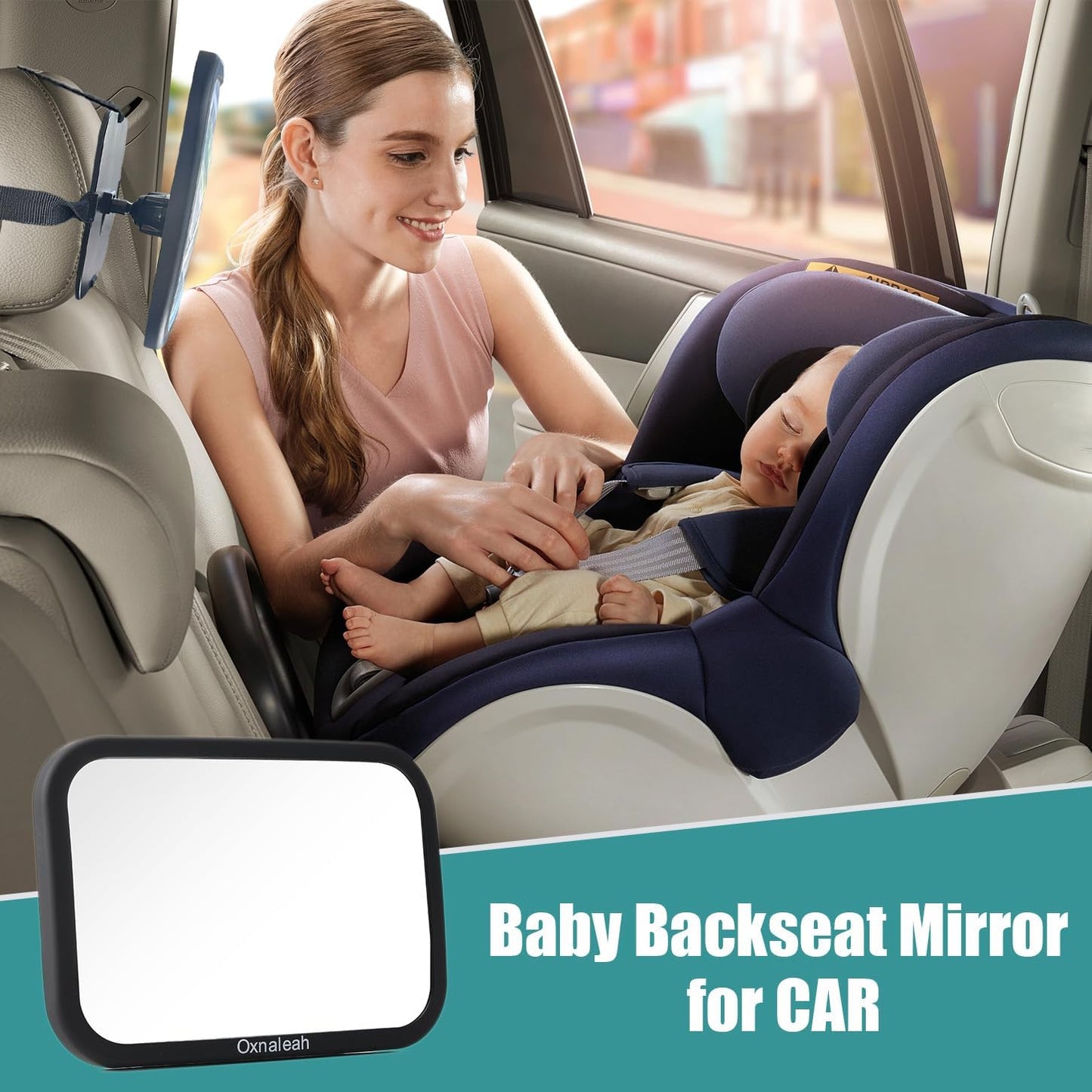 Car Mirror for Baby,Shake proof,Shatterproof Baby Car Mirror for Safe Travel, 360° Rotation, Clear Wide View, Easy Install, Perfect