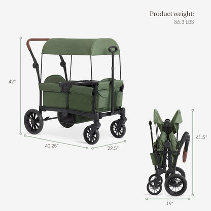 Evolur Velo Rider Travel Stroller – Compact, Lightweight Umbrella Stroller for Toddlers 6–36 Months, One-Hand Fold, Footrest, Rear Platform, 5-Point Harness, Portable & Travel-Friendly
