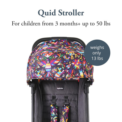 Inglesina Quid 2 Stroller - Midnight Blue - Ultra Compact Lightweight Travel Stroller, Babies and Toddlers, Airplane Overhead, Foldable, Reclining Seat, Collapsible Canopy, 3 Months - 50 lbs, BPA Free