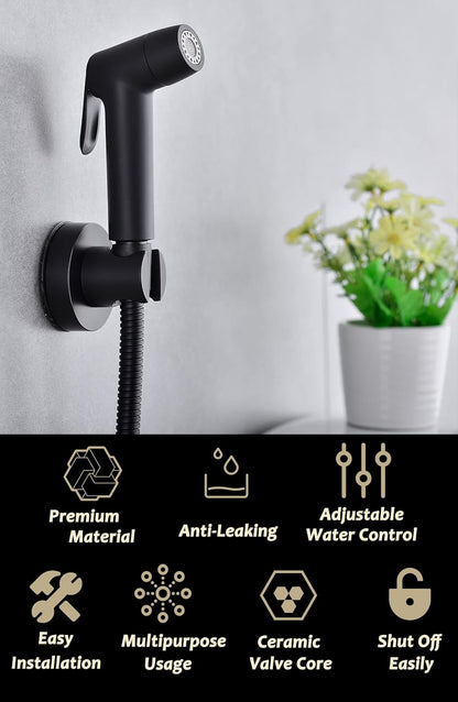 Handheld Bidet Sprayer for Toilet, Muslim Shower Bidet Attachment for Toilet, Cloth Diaper Toilet Sprayer, Jet Spray for Toilet with Bidet Hose for Feminine Wash (Chrome)