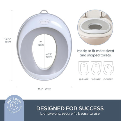 Dreambaby Non-Slip Potty Training Seat, Soft & Comfortable, Easy to Clean, Travel-Friendly, for Toddler Boys and Girls, Fits Round & Oval Toilets