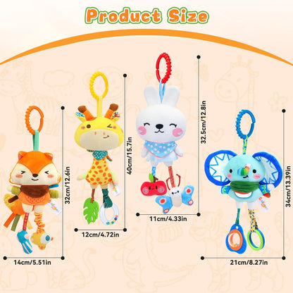 Baby Toys for 0 3 6 9 12 Months, Baby Hanging Toys, Car Seat Stroller Crib Gym Baby Rattle Toys with Teether for Newborn Infants Baby Boys Girls Gifts