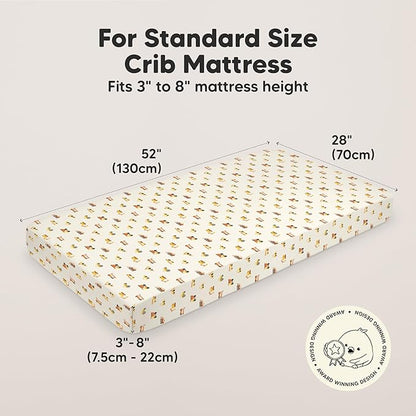 KeaBabies 2-Pack Organic Crib Sheets for Boys, Girls - 52x28 Fitted Crib Mattress Sheet Neutral, Breathable Jersey Cotton Cover for Baby Bed, Toddler Mattress, Soft & Cute Prints (Construction)
