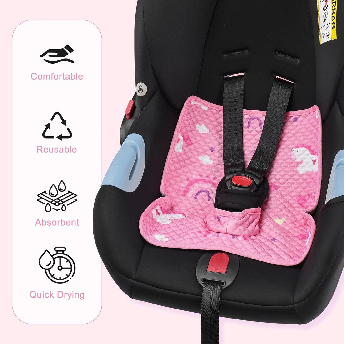 Car Seat Protector for Potty Training, 2 Pack Waterproof CarSeat Liner Toilet Training for Baby Infant Toddler, Dry Seat Piddle Pads Cover for Strollers (Gray)