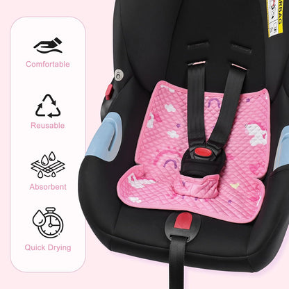 Car Seat Protector for Potty Training, 2 Pack Waterproof CarSeat Liner Toilet Training for Baby Infant Toddler, Dry Seat Piddle Pads Cover for Strollers (Gray)