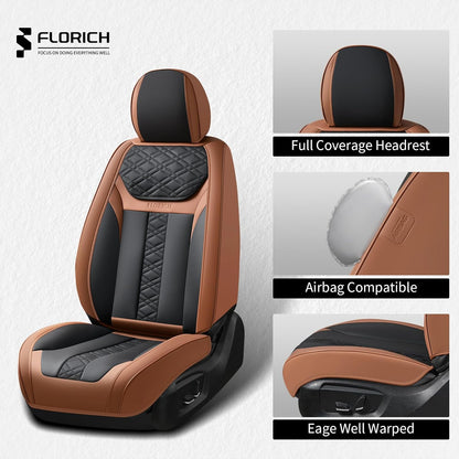 FLORICH Car Seat Covers Full Set, Automotive Seat Covers, Black Car Seat Cover, Waterproof Seat Protectors Universal fit for Car Truck Van SUV - Black