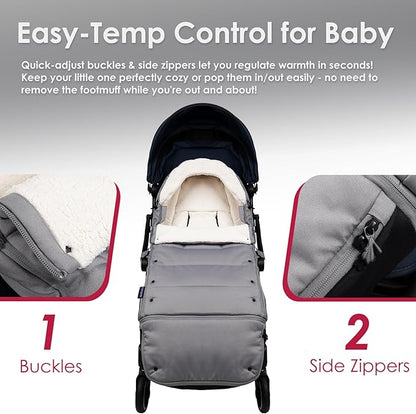 Universal, Weather-Proof, Warm Stroller Footmuff | Extendable Winter Cover | Adjustable Buckle | Stroller Bunting Bag | CosyDiary Stroller Accessories | Stroller Cover