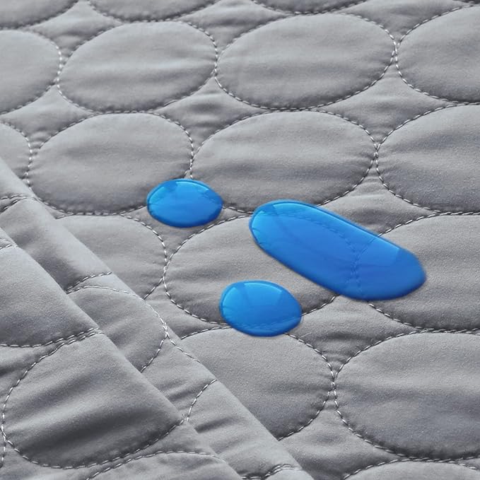 Crib Mattress Protector Sheets Waterproof 2 Pack, Quilted Crib Mattress Pad Cover Fitted Fits for Baby Toddler Bed Mattress, Grey, 52” x 28”
