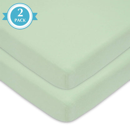 American Baby Company 2 Pack 100% Natural Cotton Fitted Pack and Play Sheets 39" x 27" - Soft & Breathable Pack N Play Sheets for Playard & Mini Crib Mattress, Pink Stars/Zigzag, for Boys & Girls