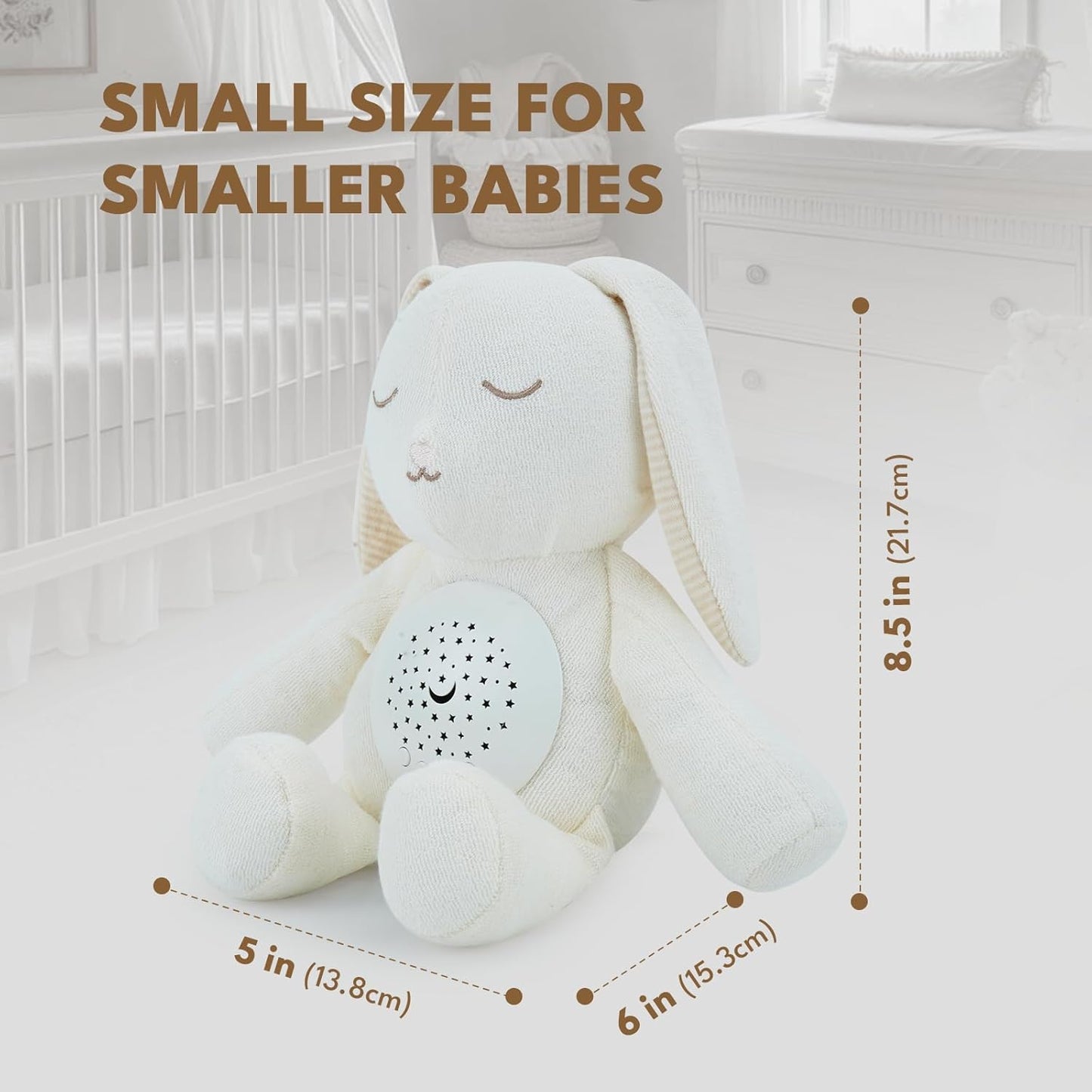 Baby Sleep Soother Bedtime Bear with Night Light Star Projector, Soft Cotton Stuffed Animal Toys for Boys Girls, Lullaby Music, White Noise for Newborn Shower Gifts