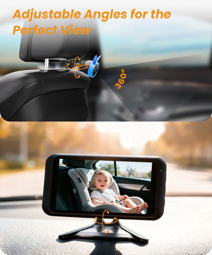 Babyvue USB Car Camera for Baby : 4.5" Baby Car Camera with 1080P Crystal Clear Mirror View, Easy Installation Carseat Rear Facing Moitor for Kids, HD IR Night Vision Backseat Monitor
