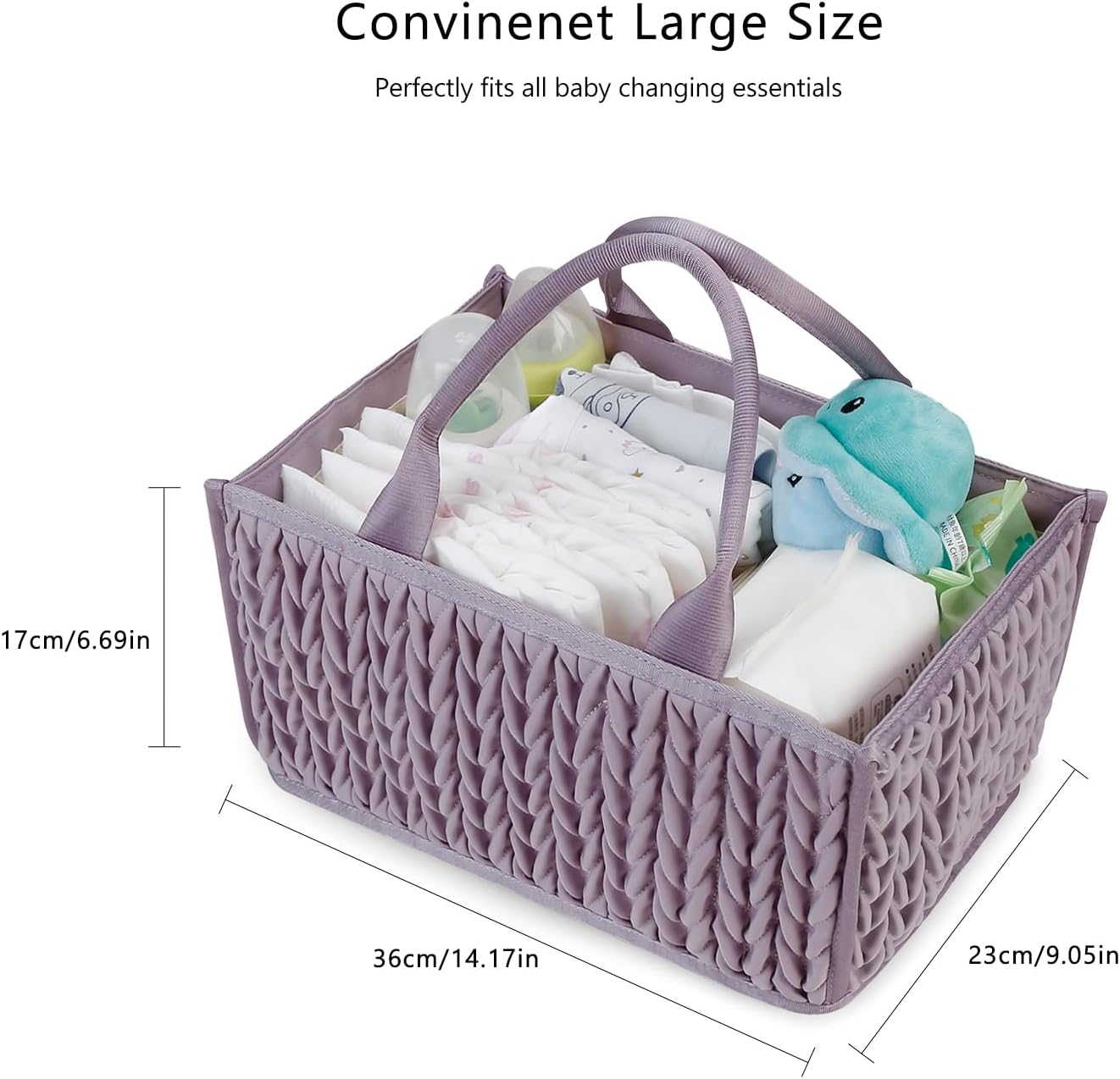 MOMIGO Baby Diaper Caddy Organizer - Fahion Mahua Water-resistent Nursery Storage Basket for Diapers and Baby Wipes, Diaper Stacker Car Organizer, newborn nursery Gift (Green)
