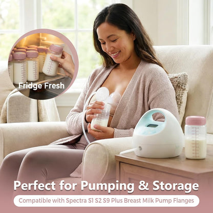 6PCS Breastmilk Storage Bottle for Momcozy Breast Milk Cooler, Wide-Neck Baby Bottles for Pumping Fit Spectra Flange, Spectra Collection Bottles for Fridge, Breastfeeding Essential, 10 oz