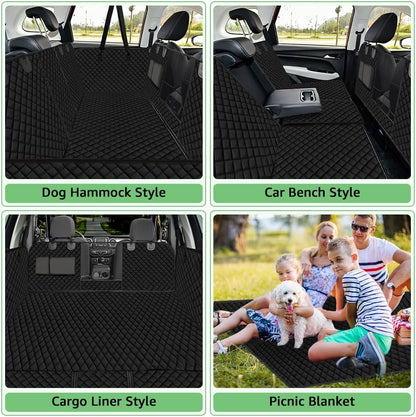 Vailge 100% Waterproof Convertible Dog Car Seat Covers, Waterproof Dog Seat Cover with Mesh Window, Heavy Duty seat Cover for Dogs, Dog car Hammock Pet Seat Cover for Cars Trucks suvs,Black,Standard