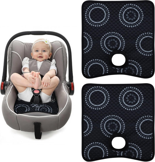 Potty Training Car Seat Protector, Waterproof Car Seat Cover for Toddlers, Piddle Pads for Baby Carseat, Stroller, Non-Slip & Machine Washable (Black, 2PC)
