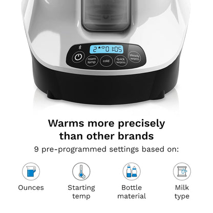 Baby Brezza Smart Baby Bottle Warmer, Breastmilk Warmer + Defroster – Free App - Different Temperatures for Breastmilk + Formula - Universal Fit for All Bottles + Milk Bags - Calentador de Biberones