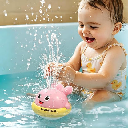 Bath Toys for Kids Age 1-3, Light Up Baby Bath Toys for 1 2 3 Year Old Girl, Pool Water Toys for Toddlers Whale Bathtub Toys for 1 2 3 Year Old Boys & Girls Birthday Gifts (Pink)