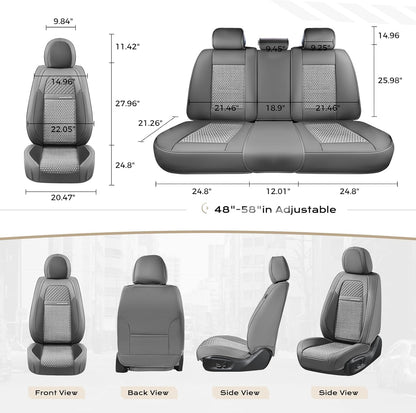 Coverado Leather Seat Covers for Car, Waterproof Car Seat Covers Full Set, 2 in 1 Conversions Car Seat Cover Protector Car Accessories Universal Fit for Most Cars SUVs and Trucks Beige