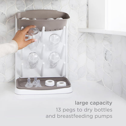 Ubbi 3-in-1 Collapsible Microwave Wash Bin, Baby Bottle Sterilizer & Veggie Steamer, Reusable Silicone Steam Bag for Travel or Home Use, Fits Up to 5 Baby Bottles, Dishwasher Safe, Blue