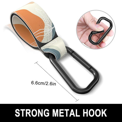 Baby Stroller Hooks for Hanging Bags, Universal Stroller Clips Accessories, Mommy Hook for Diaper Bag, Shopping Cart, Purse, Backpack - 2 Pack, Abstract Leaf