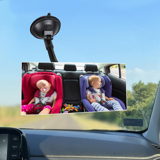 Hovom Suction Cup Baby Car Mirror, Rear Facing Baby Mirror for Cars, 360° Adjustable & HD Wide Angle Convex Interior Rear View Mirrors for Windshield, Universal Car Accessories