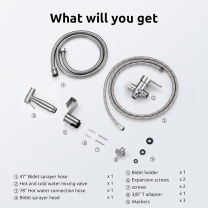 BRITULIF Handheld Bidet Sprayer for Toilet, Jet Sprayer for Toilet Muslim Shower, Adjustable Cloth Diaper Sprayer Bidets Attachment for Toilet, Toilet Bidet Sprayer with Bidet Hose for Feminine Wash