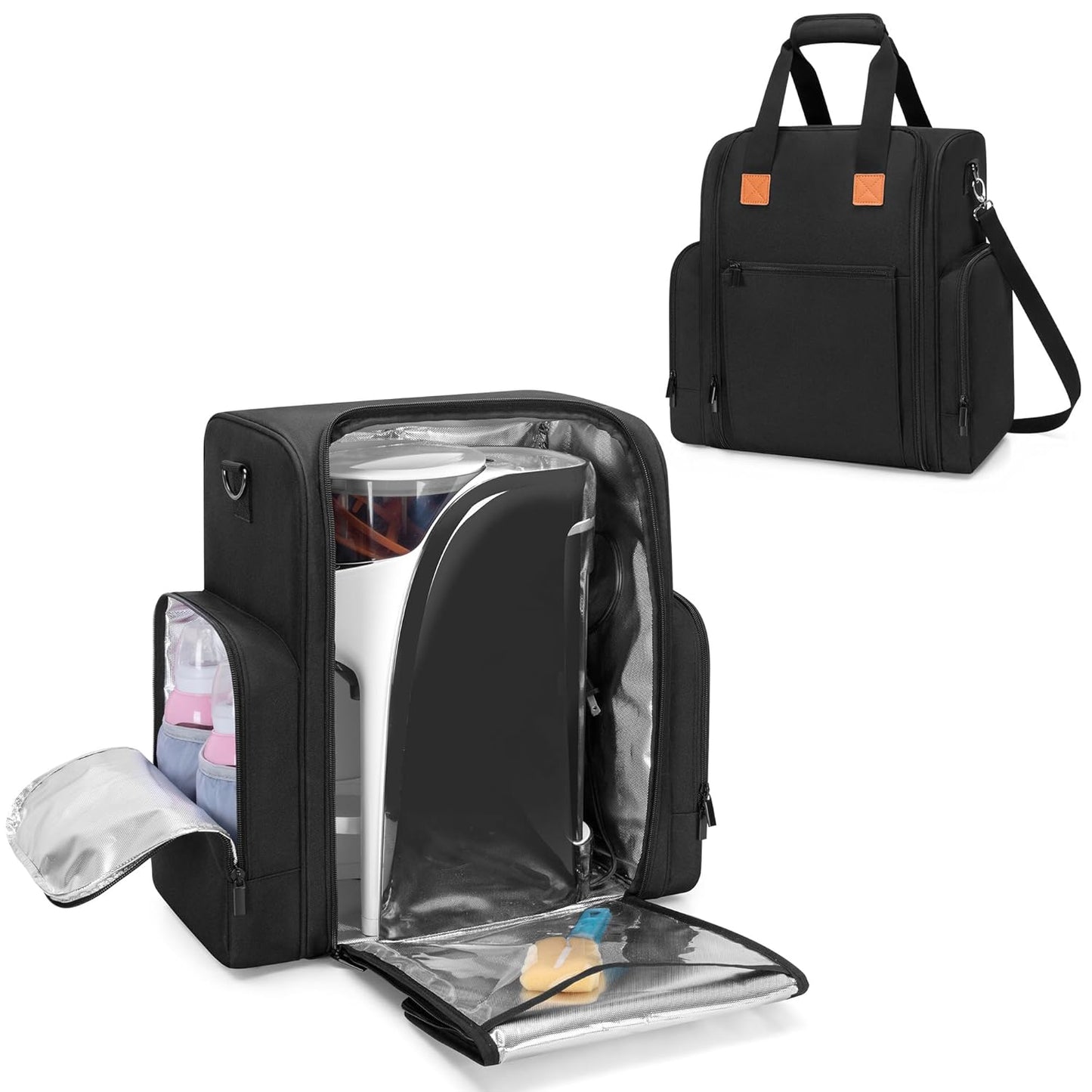 Yarwo Carrying Case Compatible with Baby Brezza Formula Pro Advanced (WiFi) Dispenser, Insulated Bottle Warmer Travel Bag for Maker, Bottles, Infant Formula, Toys & Essentials