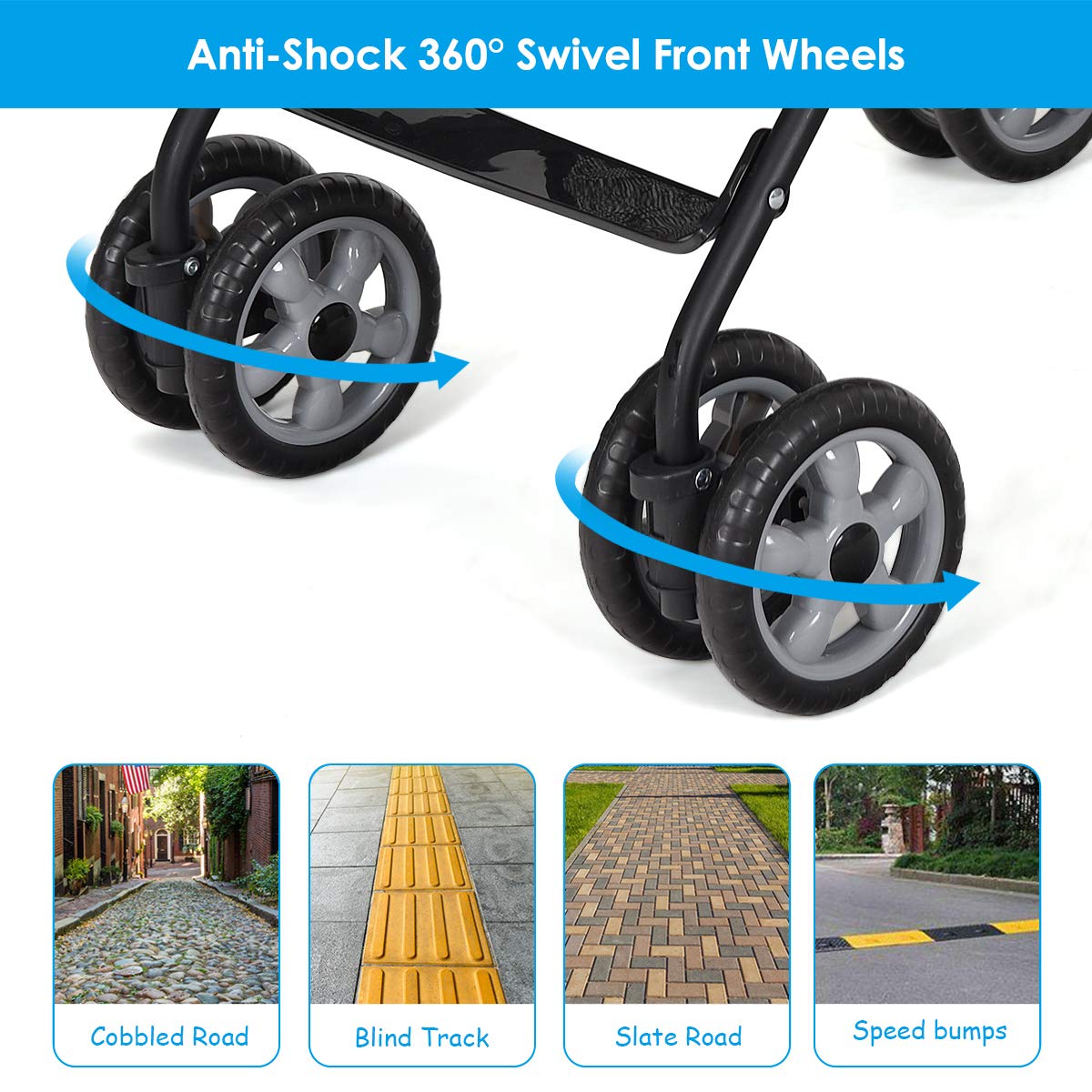 HONEY JOY Baby Lightweight Stroller, Compact Travel Stroller for Airplane, Adjustable Backrest & Canopy, 5-Point Harness, Cup Holder, Storage Basket, Foldable Umbrella Stroller for Toddlers (Black)