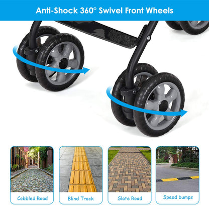 HONEY JOY Baby Lightweight Stroller, Compact Travel Stroller for Airplane, Adjustable Backrest & Canopy, 5-Point Harness, Cup Holder, Storage Basket, Foldable Umbrella Stroller for Toddlers (Black)