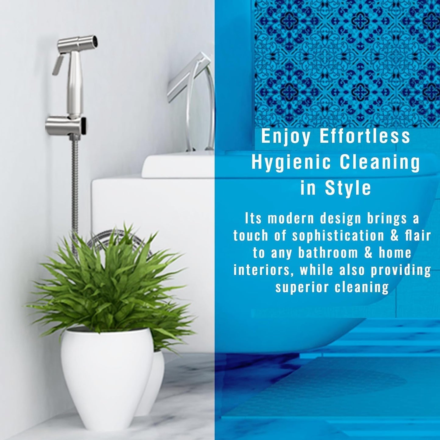 Premium Bidet Sprayer - Handheld Bide Jet Spray for Toilet | Adjustable Water Pressure | Leak-Proof Stainless Steel Toilet Bedit Sprayer | Muslim Shower | Cloth Diaper Washer | Bathroom Bidet