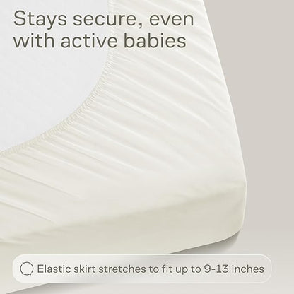 Niagara Crib 2 Pack 100% Waterproof Mattress Protector, Soft Breathable Crib Mattress Protector with Deep Pocket, Mattress Pad for Toddler and Baby (52x28, Beige) - Viscose Made from Bamboo