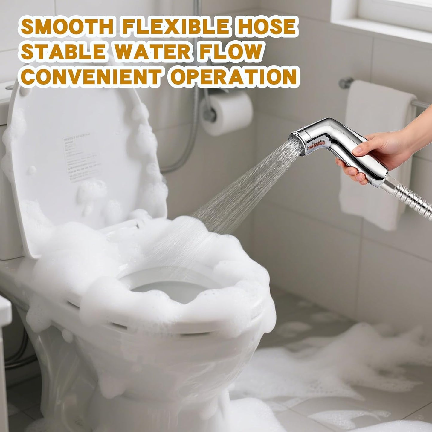 Toilet Sprayer Handheld Jet Spray Portable Sprayers Hand Held Non Electric Fresh Water Personal Hygiene Sprayer for Bathroom Pet Wash Cloth Diaper Cleaning Universal Fit Durable Leak Proof