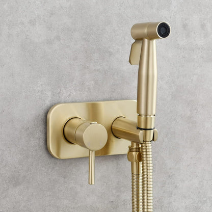 Tecmolog Stainless Steel Bathroom Bidet Sprayer Set Concealed Bidet Sprayer for Toilet Hot and Cold Handheld Cloth Diaper Sprayer Kit