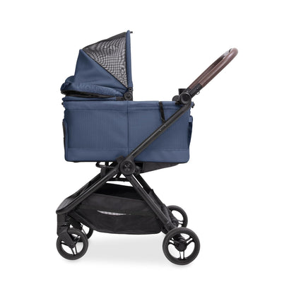 WonderFold Bella Pet Stroller - Autofold Design with Lightweight Aluminum Frame, Breathable Carriage Fabrics and Canopy, Safety Tethers & Easy-Clean Interior - Graphite Black