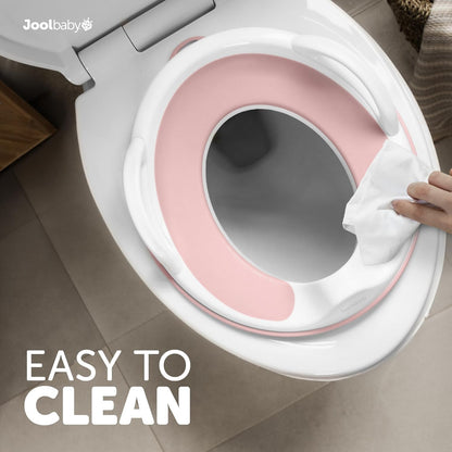 Jool Baby Potty Training Seat for Boys and Girls With Handles, Fits Round & Oval Toilets, Non-Slip with Splash Guard, Includes Free Storage Hook (Aqua)