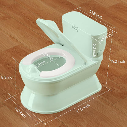 CheerTry 2-in-1 Toddler Potty Training Toilet - Larger Potty Chair & Detachable Training Seat for Boys & Girls Ages 1-3 with Flushing Sound, Wipes Storage, Toilet Paper Holder