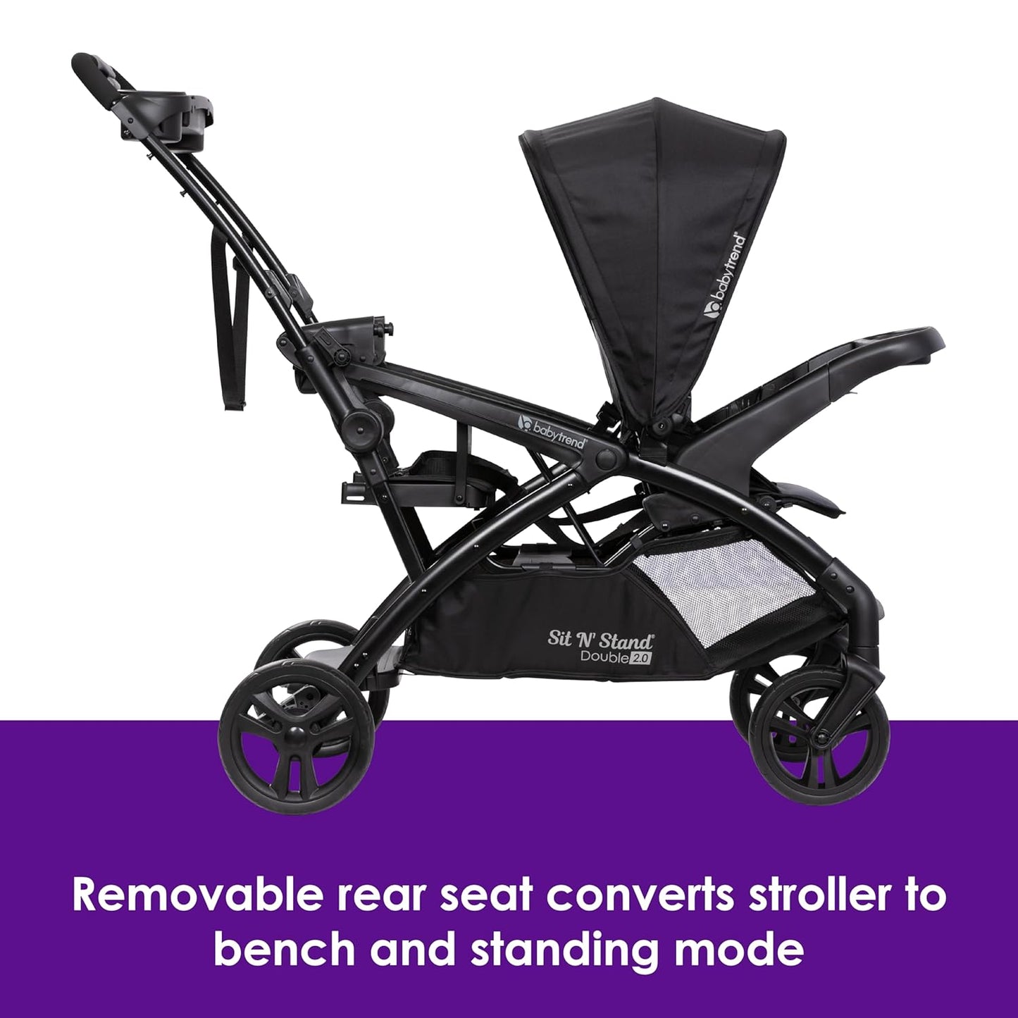 Baby Trend Sit N' Stand® Double 2.0 Stroller, Dash Black