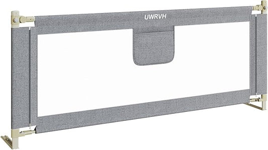 Bed Rails for Toddlers，Toddler Bed Rails，Bed Rail for Baby - Adjustable Height Bed Guard with Child Safety Lock, Universal Fit for King/Full/Twin Beds (Grey, 1 Side 47Inch)